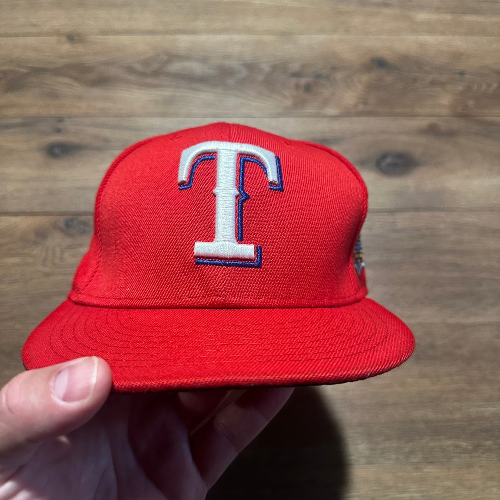New Era Texas Rangers Red Hat Men 7 3/4 2010 World Series Patch 59FIFTY Cap